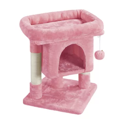 Yaheetech 23.5-in Compact Cat Tree with Condo, Wide Perch and Scratching Posts - Image 1