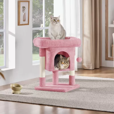 Yaheetech 23.5-in Compact Cat Tree with Condo, Wide Perch and Scratching Posts - Image 2