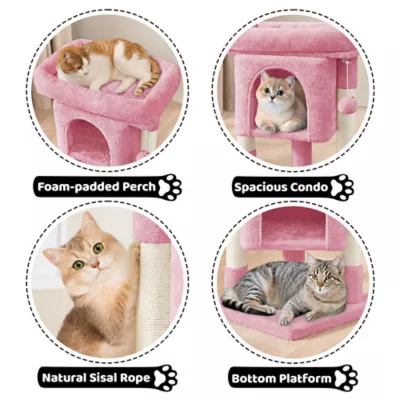 Yaheetech 23.5-in Compact Cat Tree with Condo, Wide Perch and Scratching Posts - Image 4