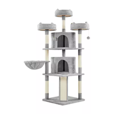 Yaheetech 69-in Multi-Level Cat Tree with 2 Condos, 3 Perches, Basket and Scratching Board - Image 1