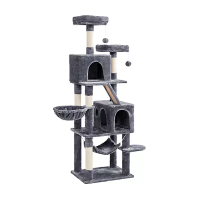 Yaheetech 71.5-in Multi-Level Cat Tree with 2 Condos, 2 Perches, Basket and Hammock - Image 1
