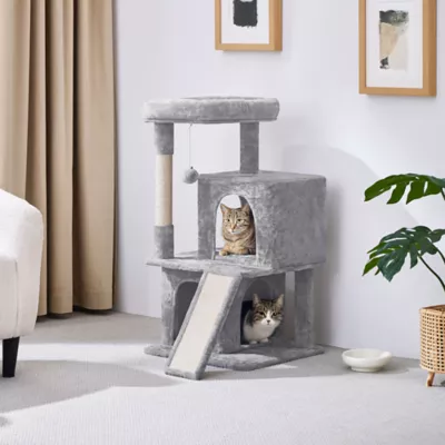 Yaheetech 36-in Multi-Level Cat Tree with 2 Condos and Scratching Board - Image 2