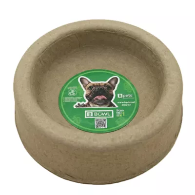 PetPro Disposable Molded Pulp Dog & Cat Feeding Bowls, 5 Pack - Image 1