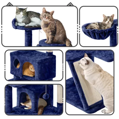 Yaheetech 57.5-in Multi-Level Cat Tree with 2 Condos, Perches and Basket - Image 4
