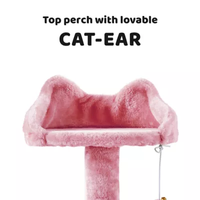 Yaheetech 57.5-in Multi-Level Cat Tree with 2 Condos, Perches and Basket - Image 5