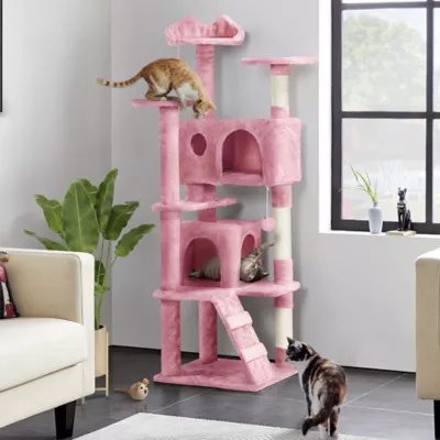 Yaheetech 61.5-in Multi-Level Cat Tree with 2 Condos and 3 Perches - Image 2