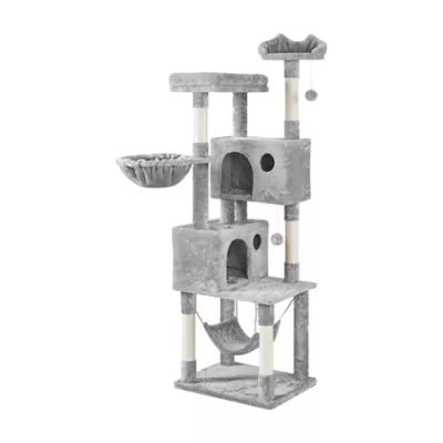 Yaheetech 73-in Multi-Level Cat Tree with 2 Condos, 2 Perches, Basket and Hammock - Image 1