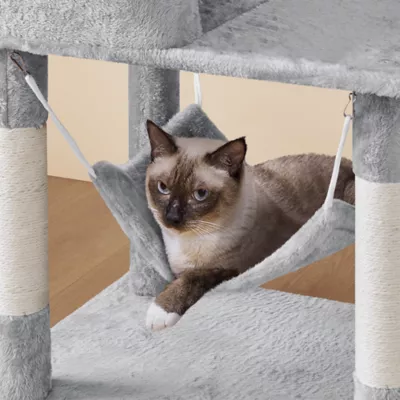 Yaheetech 73-in Multi-Level Cat Tree with 2 Condos, 2 Perches, Basket and Hammock - Image 5