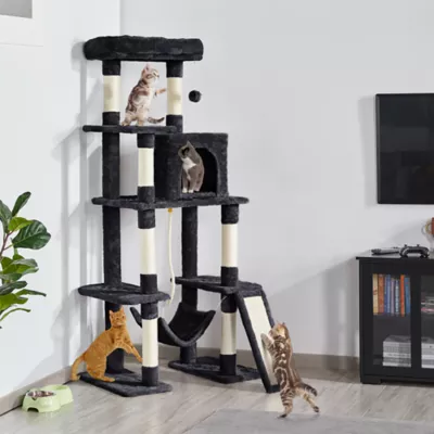Yaheetech 63-in Multi-Level Cat Tree with Condo, Hammock and Scratching Board - Image 2