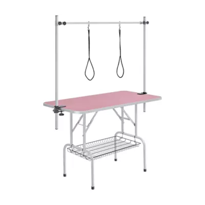 Yaheetech Foldable Pet Grooming Table with Adjustable Arm & Grooming Loops - Image 1