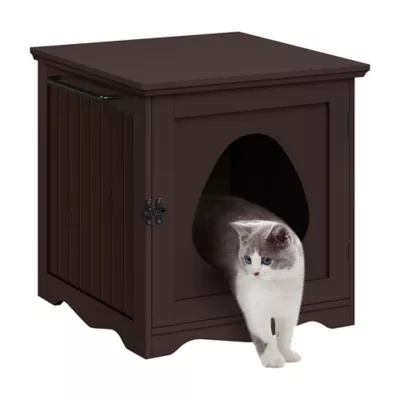 Yaheetech 19-in Cat Litter Box Enclosure & Side Table with Towel Bar - Image 1