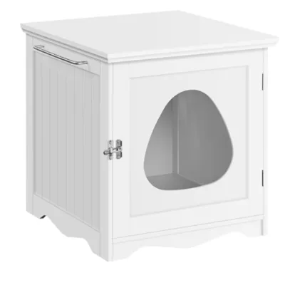 Yaheetech 19-in Cat Litter Box Enclosure & Side Table with Towel Bar - Image 1
