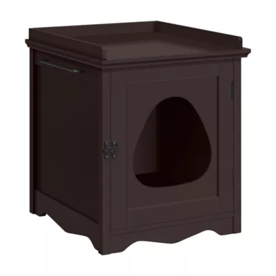 Yaheetech 19-in Cat Litter Box Enclosure & Side Table with Towel Bar & Raised Edge - Image 1