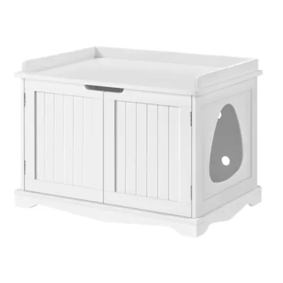 Yaheetech 30-in Cat Litter Box Enclosure & Side Table with Removable Divider & Raised Edge - Image 1