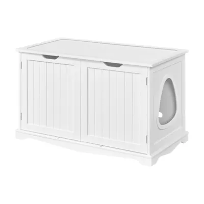 Yaheetech 37.5-in Hidden Cat Litter Box Furniture & Side Table with Partition - Image 1
