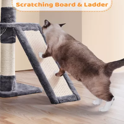 Yaheetech 63-in Multi-Level Cat Tree with Condo, Hammock and Scratching Board - Image 5