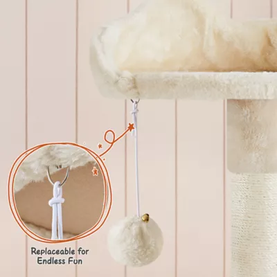Yaheetech 76.5-in Multi-Level Cat Tree with 3 Condos, 3 Perches and 2 Baskets, Beige - Image 5