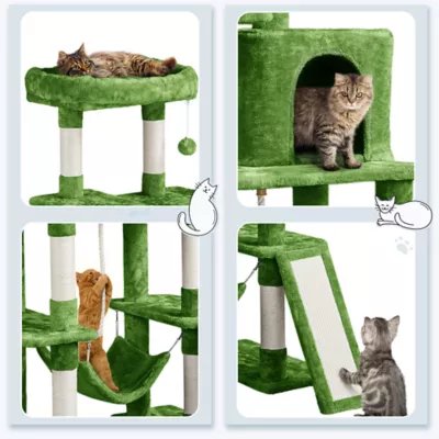 Yaheetech 63-in Multi-Level Cat Tree with Condo, Hammock and Scratching Board - Image 4
