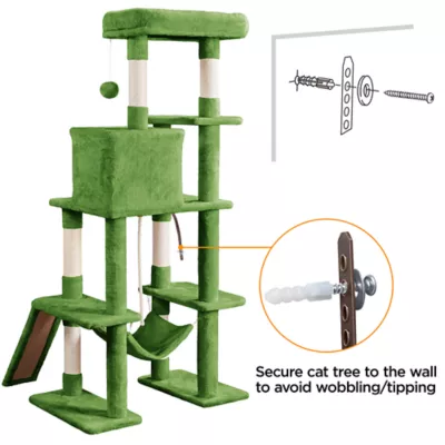 Yaheetech 63-in Multi-Level Cat Tree with Condo, Hammock and Scratching Board - Image 5