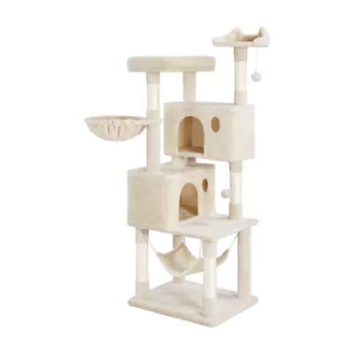 Yaheetech 64.5-in Multi-Level Cat Tree with 2 Condos, Hammock and Basket - Image 1