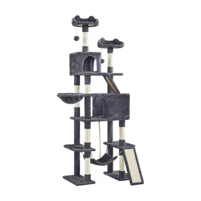Yaheetech 82.5-in Multi-Level Cat Tree with 2 Condos, 2 Perches, Hammock and Scratching Boards - Image 1
