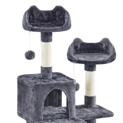 Yaheetech 82.5-in Multi-Level Cat Tree with 2 Condos, 2 Perches, Hammock and Scratching Boards - Image 4