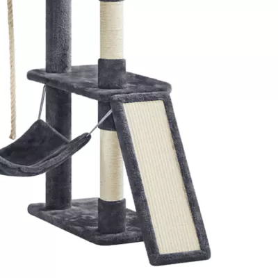 Yaheetech 82.5-in Multi-Level Cat Tree with 2 Condos, 2 Perches, Hammock and Scratching Boards - Image 5