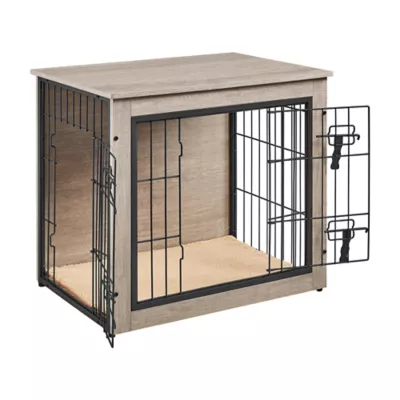 Yaheetech 27.5-in Dog Crate Furniture & Side Table with Double Doors - Image 1