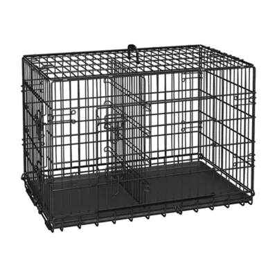 Yaheetech 35.5-in Wire Dog Crate with Removable Divider & 2 Doors - Image 1