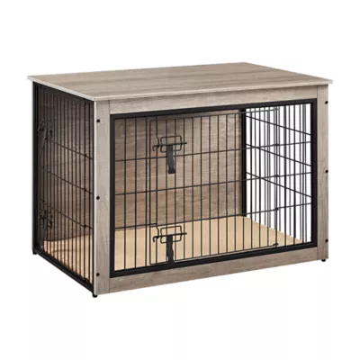 Yaheetech 38-in Dog Crate Furniture & Side Table with Double Doors - Image 1