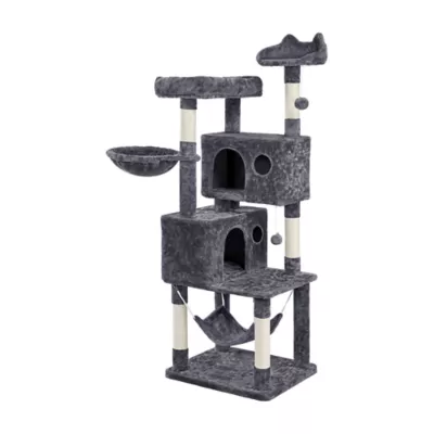 Yaheetech 64.5-in Multi-Level Cat Tree with 2 Condos, Hammock and Basket - Image 1