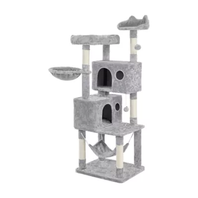 Yaheetech 64.5-in Multi-Level Cat Tree with 2 Condos, Hammock and Basket - Image 1