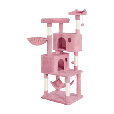Yaheetech 64.5-in Multi-Level Cat Tree with 2 Condos, Hammock and Basket - Image 1