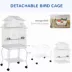 PawHut 53.9''H Large Rolling Steel Bird Cage Bird House with Detachable Rolling Stand, Storage Shelf image thumbnail 5