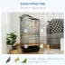 PawHut 39"H Bird Cage with Ladder, Swing, Toys, Perches, Tray, Feeding Bowls image thumbnail 6