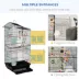 PawHut 39"H Bird Cage with Ladder, Swing, Toys, Perches, Tray, Feeding Bowls image thumbnail 7