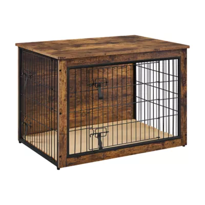 Yaheetech 40-in Dog Crate Furniture & Side Table with Double Doors - Image 1