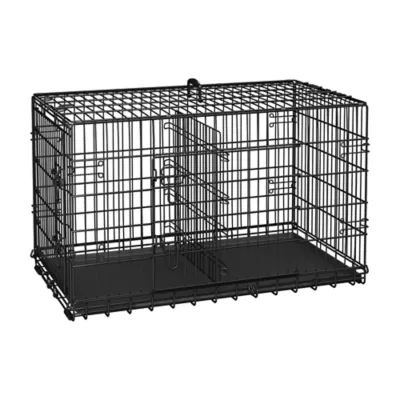 Yaheetech 42-in Wire Dog Crate with Removable Divider & Pull-Out Tray - Image 1