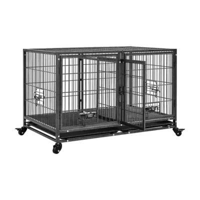 Yaheetech 42.5-in Stackable Rolling Dog Crate with Removable Divider - Image 1