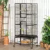 PawHut 71"H Bird Cage with Wheels, Perches, Ramp, Storgae Shelf, Toys image thumbnail 2