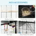 PawHut 71"H Bird Cage with Wheels, Perches, Ramp, Storgae Shelf, Toys image thumbnail 5
