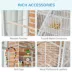 PawHut 71"H Bird Cage with Wheels, Perches, Ramp, Storgae Shelf, Toys image thumbnail 5