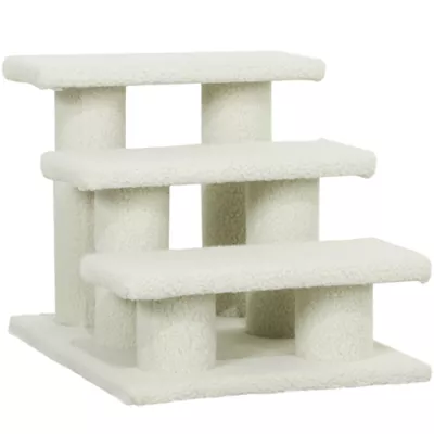 PawHut 3 Tier Pet Stairs and Scratch Post - Image 1