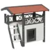 PawHut Wooden 2-Story Shelter for Cats with Asphalt Roof, Stairs, Balcony, 30" x 20" x 29" image thumbnail 1