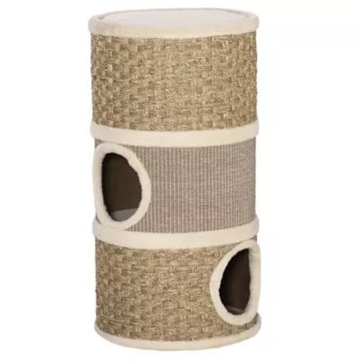 PawHut Cat Condo 3-Story with Sisal Seaweed Scratching Surface, Cat Tower 28"Hx15"W - Image 1