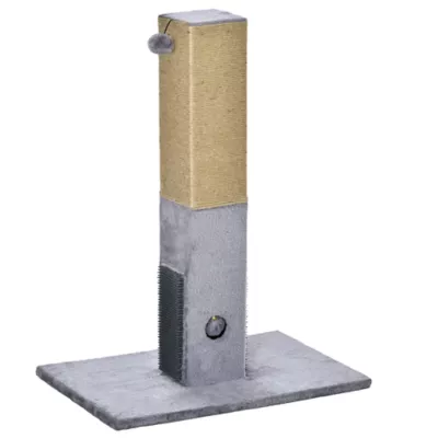 PawHut 31" Tall Cat Scratching Post for Cats with Hanging Balls, Grooming Brushes, Stable Base - Image 1