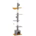 PawHut Floor to Ceiling Cat TreeTower with 90.5"-108" Adjustable Height, Scratching Posts, Hammock image thumbnail 1