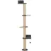 PawHut Cat Wall Shelves, Cat Wall Furniture with 4 Platforms, Jute Scratching Post image thumbnail 1