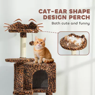 PawHut 63 Inch Cat Tree with Sisal Scratching Posts, Condos, Plush Perches, Hammock - Image 5