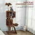 PawHut 63 Inch Cat Tree with Sisal Scratching Posts, Condos, Plush Perches, Hammock image thumbnail 6